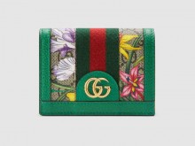 Gucci 523155 92YBE 8709 绿色 Ophidia系列 GG花卉卡包