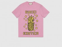 Gucci ‎615044 淡紫色 Gucci菠萝印花超大造型T恤