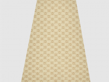 Gucci 605923 奶油色 互扣式双G金银丝线羊毛半身裙