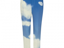 LV 1A8A47 蓝色 LV蓝天白云 90S 云朵图案 修身长裤