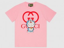Gucci 615044 XJDIB 5904 淡粉色 Doraemon x Gucci联名系列 棉质T恤