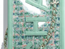 Chanel/香奈儿 AP0255 蓝色 链子小包 字母logo手机包