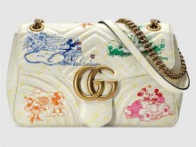 Disney x Gucci 443496 1TSAM 9191 米奇和米妮印花 GG Marmont系列中号肩背包