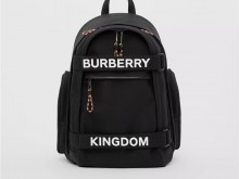 Burberry 80235691 黑色/白色 大号徽标拼 Kingdom 装饰 Nevis双肩包