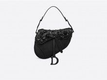Dior迪奥 M0446SFVK_M900 黑色花卉 SADDLE頂級小羊皮包款