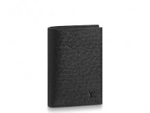 LV M64596 黑色十字纹 护照套