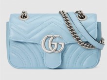 Gucci古驰 446744 淡蓝色 GG Marmont系列迷你手袋