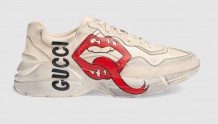 Gucci古驰 552089 白色 Rhyton系列 男士饰嘴唇印花运动鞋