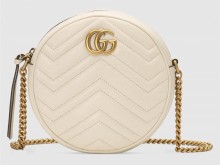 Gucci古驰 550154 白色 GG Marmont系列圆形迷你圆饼包
