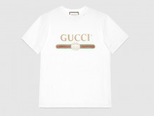 Gucci 457095 白色 Gucci标识 印花超大造型T恤
