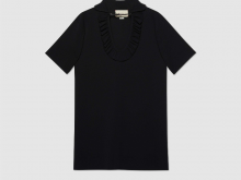 Gucci 623506 黑色 细人造丝褶裥 连衣裙
