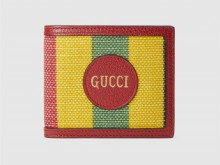 Gucci古驰 ‎625600 Baiadera宽条纹帆布双折钱包