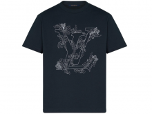 LV 1A89VY 蓝色 LV 花卉刺绣 T恤