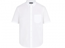 LV 1A7Y28 白色 SQUARED LV 刺绣 标准版短袖衬衫