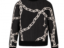 LV 1A5VFG 黑色 3D 效果链条绗缝 运动衫