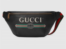 Gucci古驰 530412 Gucci标识印花皮革腰包