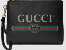 Gucci古驰 572770 Print系列皮革手拿包