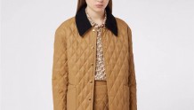 Burberry复古菱形格绗缝夹克外套