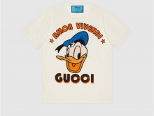 Disney x Gucci 615044 XJDBJ 9088 唐老鸭刺绣棉质T恤