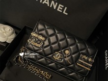 Chanel 22C徽章woc 爱心珍珠耳环