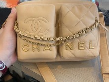 全网首发Chanel 22c 奶茶色相机包