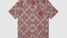 Gucci 669202 ZAIEJ 2369 Pineapple系列GG印花保龄球衬衫