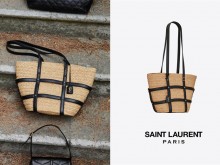 一如既往地率性，Saint Laurent 为Pannier 草编包加入皮革肩带！